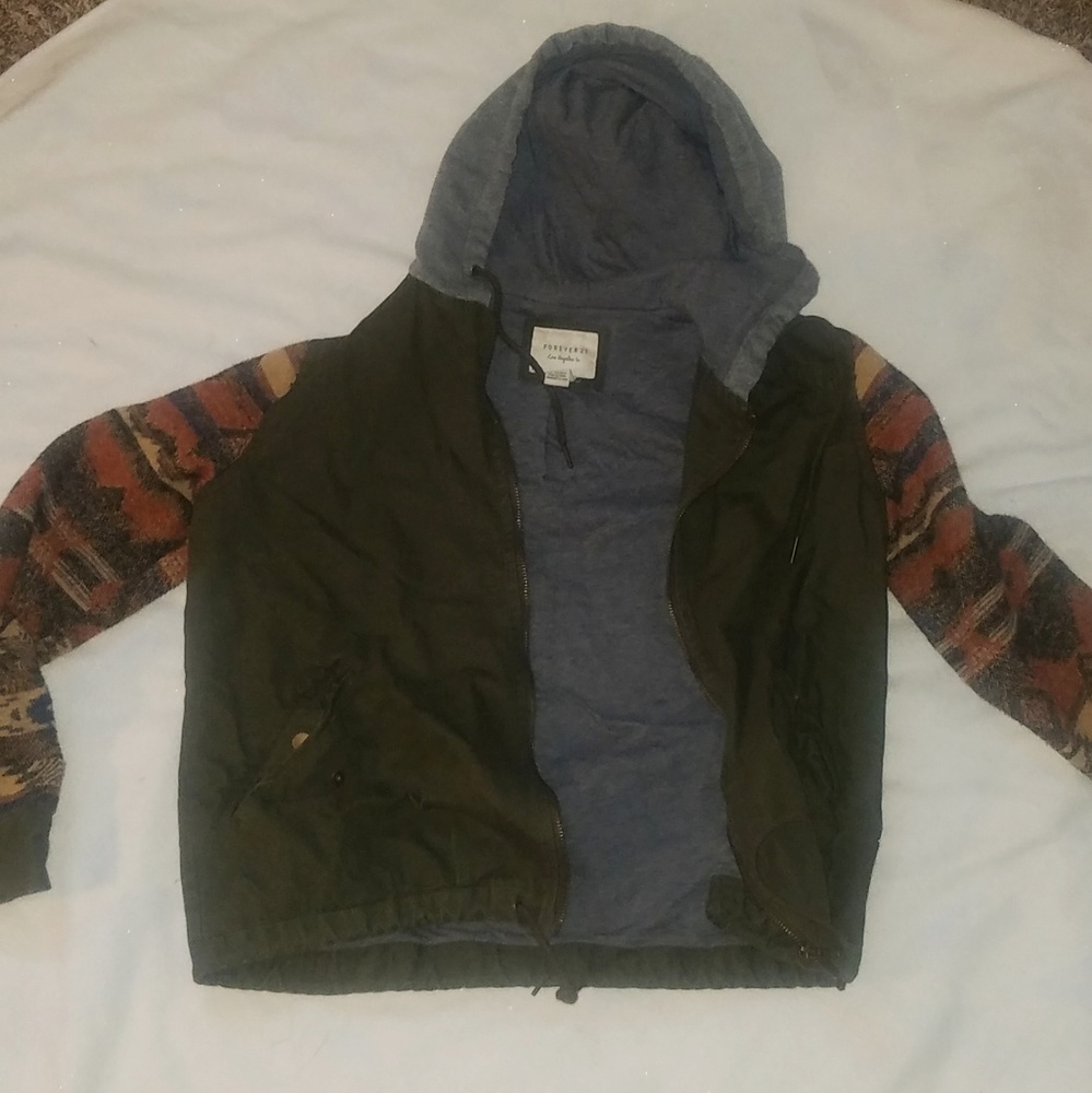 Printed Zip-Up Hoodie